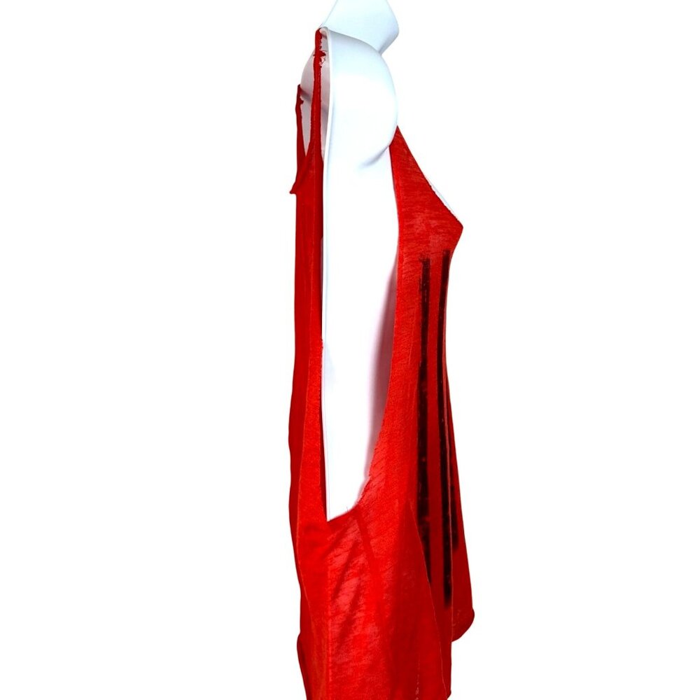 American Flag Sheer Red Tank Top Womens Graphic Print Patriotic USA Med - Picture 8 of 9